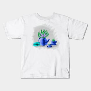 Tea Time with Plants Kids T-Shirt